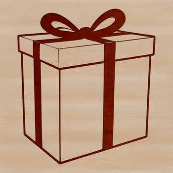 A simple digital illustration of an open box with a rectangular shape.