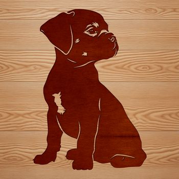 A sitting dog breed, the Boxer, depicted in a simple vector illustration.