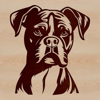 A close-up illustration of a dog's head with distinctive features, ideal for pet owners or designers seeking vector art.