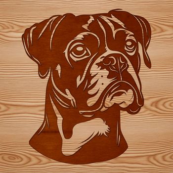 An SVG design featuring the distinctive features of a Boxer dog breed.