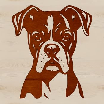 A high-quality vector image of a Boxer dog's head, suitable for use in various graphic design projects.