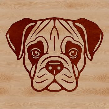 A simple line drawing of a Boxer's head, suitable for vector art and cutting machine designs.