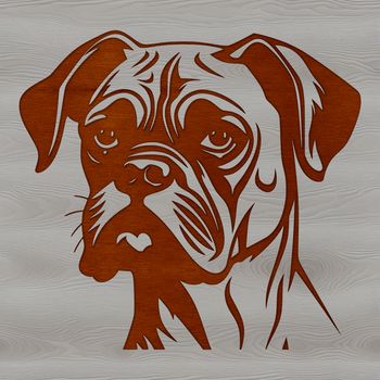 Vector artwork of a Boxer animal's face for personal or commercial design projects.