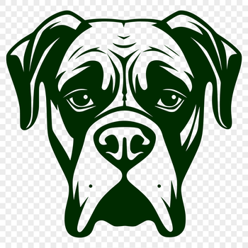 A vector illustration of a Boxer dog's head, suitable for various graphic designs.