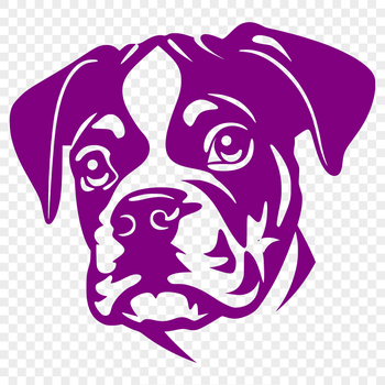 A high-quality vector illustration of a Boxer dog's head, suitable for various design applications.