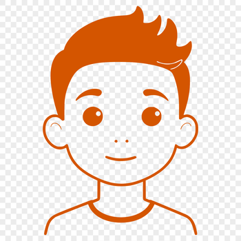 A young child's portrait, depicted as a boy, created in vector format.