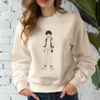 A young boy illustrated in vector format.