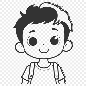 A high-quality vector illustration of a young boy.