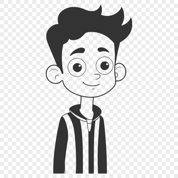 An illustration of a child created with digital drawing tools.