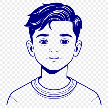 A simple illustration of a young boy, suitable for digital design and vector art projects.