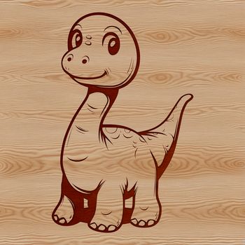 Illustration of a prehistoric brachiosaurus in a cute pose.