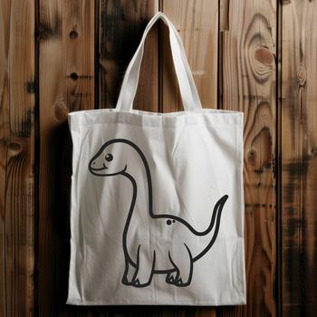A simple line drawing of a prehistoric brachiosaurus dinosaur, depicted in a full-body stance.