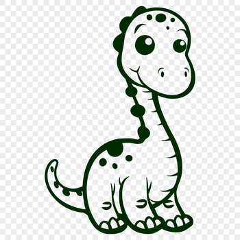 A prehistoric brachiosaurus stands upright, its long neck stretching towards the sky.