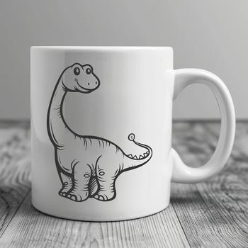A detailed illustration of a full-bodied brachiosaurus, a prehistoric dinosaur species.