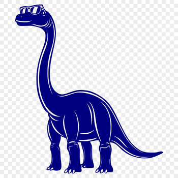 A large, full-body illustration of a Brachiosaurus dinosaur in a prehistoric landscape.
