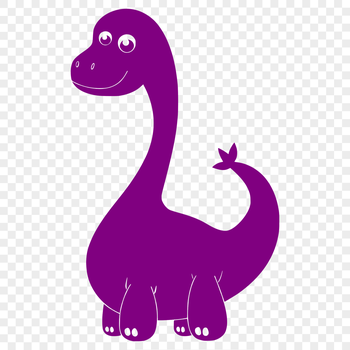 A large, prehistoric brachiosaurus dinosaur with long neck and tail, depicted in a stylized vector format.