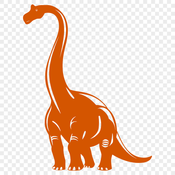 A detailed illustration of a Brachiosaurus, a large prehistoric dinosaur with a long neck and tail.