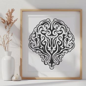 Ornate Brain - Laser SVG