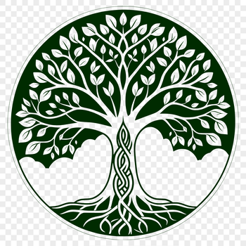 Vector design of a tree graphic, ideal for use in digital art software like Illustrator and Photoshop.