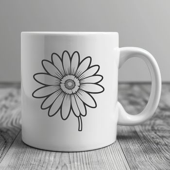 A simple, high-quality illustration of a single daisy flower with detailed petals and center.