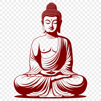 SVG illustration of a Buddhist figure with traditional robes, suitable for vector art designs.
