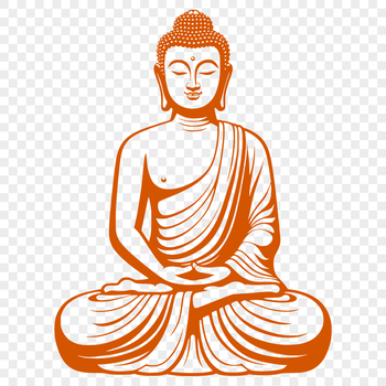 A vector illustration of a Buddha figure, suitable for digital design and cutting machine use.