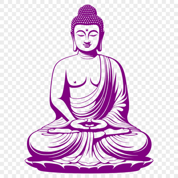 A digital illustration of the Buddha, suitable for vector art projects in Adobe Illustrator or Procreate.