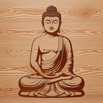 A detailed illustration of the Buddha in a meditative pose, suitable for vector design and cutting machine projects.