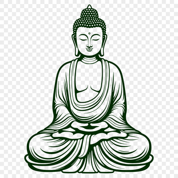 SVG graphic representation of the Buddha in a meditative pose, suitable for vector designs.