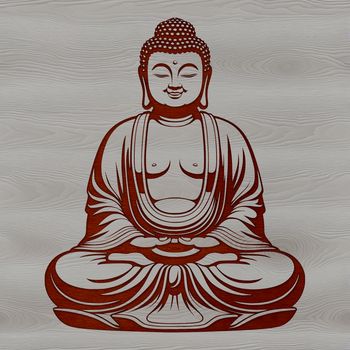 A vector illustration of the Buddha in a serene pose, suitable for use in various digital designs and crafts.