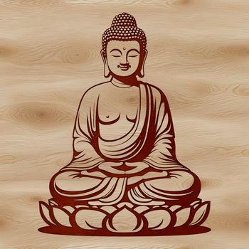 SVG illustration of Buddha in meditation posture, suitable for vector art and design projects.