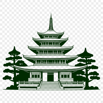 A traditional Asian-style Buddhist temple with multiple roofs and intricate architecture.