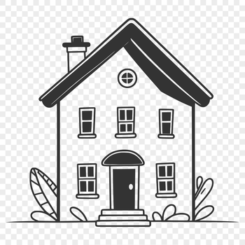 A digital illustration of a single-family home with detailed architecture.