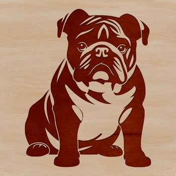 A vector illustration of a bulldog in a seated position, suitable for various design applications.