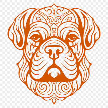 An SVG vector art representation of a dog breed, specifically a bulldog, suitable for various design applications.
