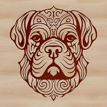 A detailed illustration of a bulldog's head, suitable for various design projects.