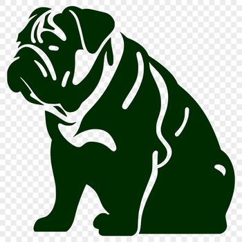 A detailed illustration of a sitting bulldog from various angles, suitable for vector art design.