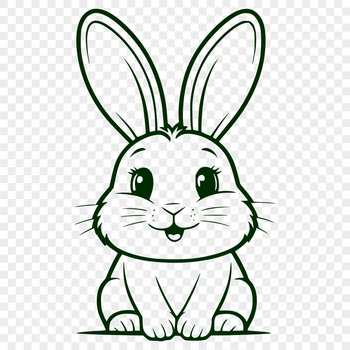 A detailed illustration of a sitting rabbit in full body view.