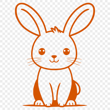 A rabbit sitting in a full-body pose, ideal for vector art designs.