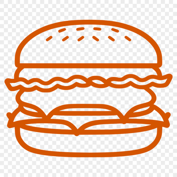 A simple hamburger design with a patty and toppings, suitable for vector graphics and cutting machine templates.