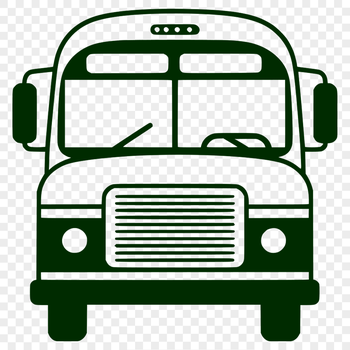 A digital illustration of a public transportation vehicle with multiple wheels and an open door.