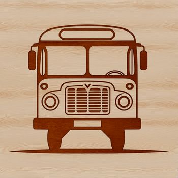 A stylized vector illustration of a bus, suitable for graphic design and digital art.