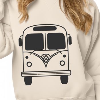 A simple illustration of a bus, suitable for digital design and cutting machine projects.
