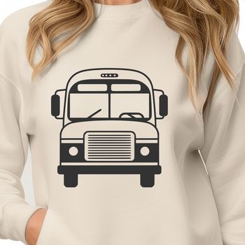 A stylized illustration of a bus for graphic design and crafting projects.
