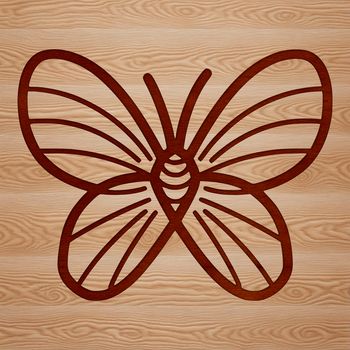 A simple line drawing of a colorful insect with delicate wings, suitable for gardening themes.