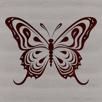 A colorful, ornate butterfly with detailed wings, suitable for gardening designs and digital art projects.