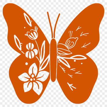 Colorful butterfly with detailed floral patterns on its wings.