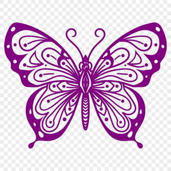 A colorful, full-body illustration of an ornate butterfly in vector format.