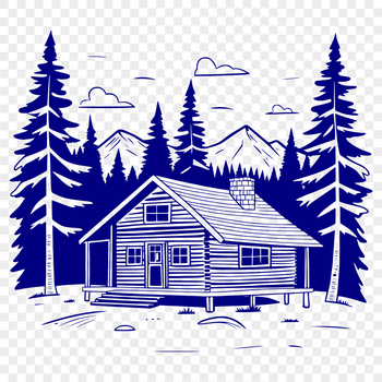 A simple cabin design in vector format, suitable for cutting machines or digital art.