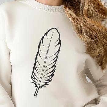 Illustrative vector design of a single feather in various poses and angles.